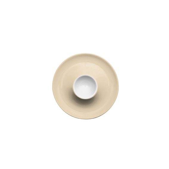 Eierbecher mit Ablage 13 cm - Form: Table, Selection - Dekor 68568 beige - aus Porzellan., Hersteller: Eschenbach. "Made in Germany".