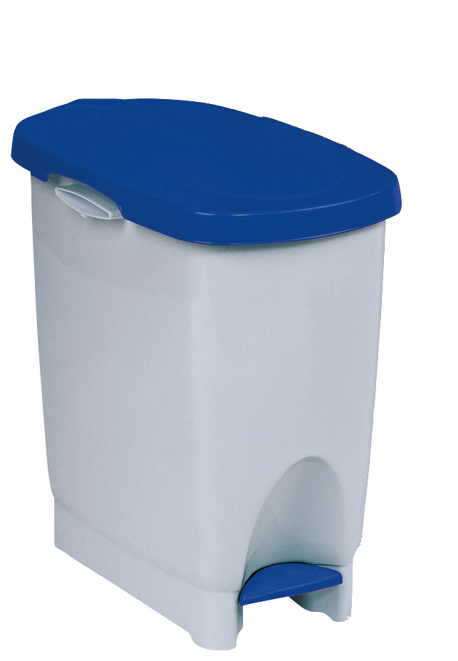 ARAVEN Abfalleimer mit Pedal in den Abmessungen 424x262x420mm mit 22 Liter Füllvermögen, blau