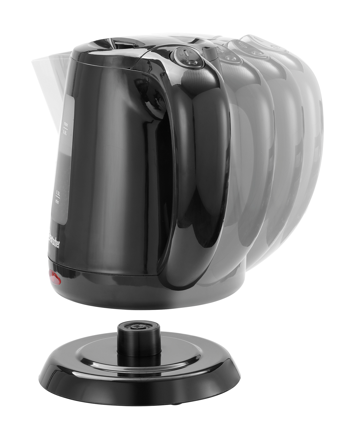 Bartscher Wasserkocher 0,8L |Kochstopp-Automatik: Ja | Maße: 14 x 20 x 19,5 cm.Gewicht: 0,65 kg