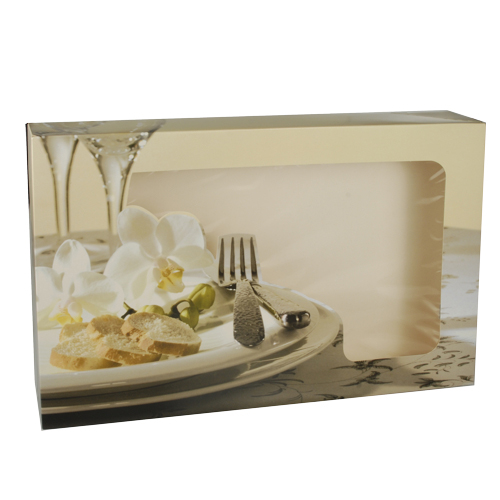 5 Transport- und Catering-Kartons 8 cm x 55 cm x 37,5 cm "Burgund" mit Sichtfenster, zweiteilig von PAPSTAR