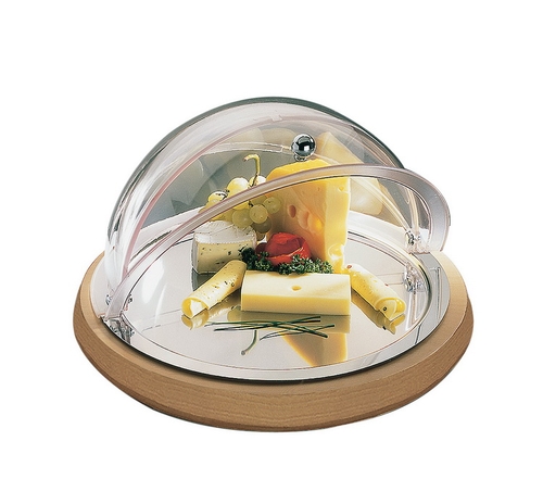 Kühlbox -TOP FRESH SET- Ø 42 cm, H: 6 cm 18/0 Edelstahl, Acryl 3-teilig: - Basis, weiß-transparent - Tablett, Ø 38 cm - 1