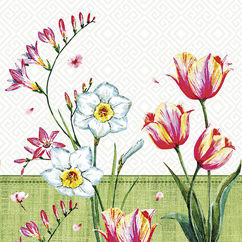 100 Servietten, 3-lagig 1/4-Falz 33 cm x 33 cm "Florentina" von PAPSTAR