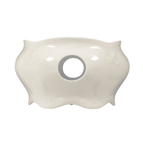 Seltmann Stövchen, rund mit Relief, Form: Rubin, weiss cream, hohe Kantenschlagfestigkeit, Made in Germany