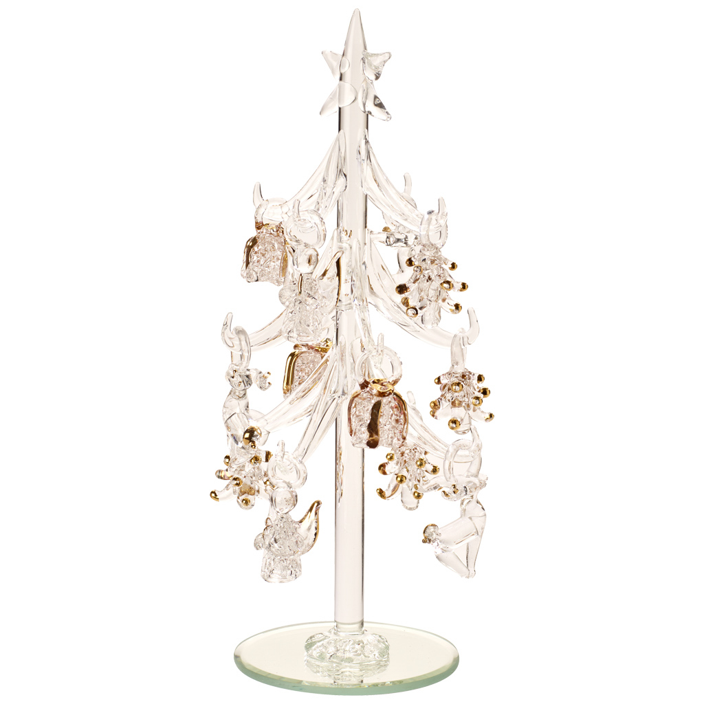 Villeroy und Boch Glas Baum mit Ornamenten - Maße: 8 cm / Ser.: Winter Collage Accessoires