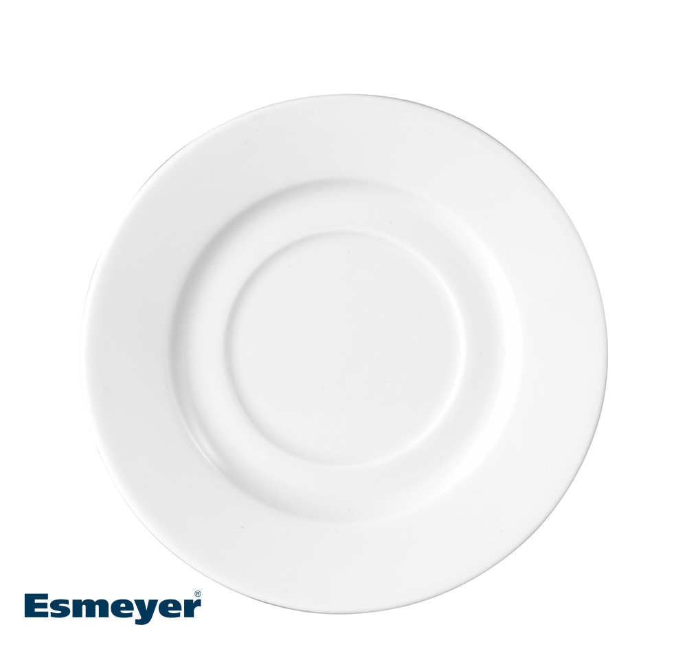 Untertasse zu Espresso ISTA, Durchm. 12 cm, aus weißem Porzellan. Made in Europe. Höhe 1,2 cm.