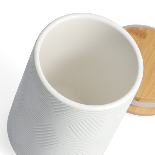 Vorratsdose m. Bambusdeckel, 770 ml, Steingut,.