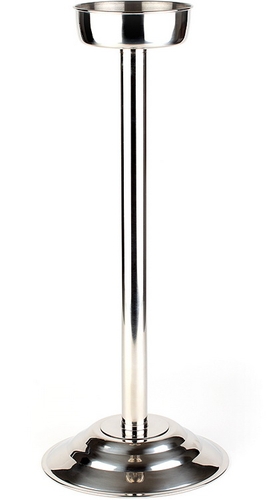 Weinkühler-Ständer Ø Schale 15 cm, H: 68 cm Edelstahl, hochglanzpoliert schwerer standsicherer Fuß geeignet für alle APS