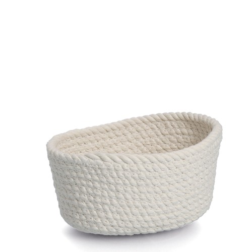 Aufbewahrungskorb-Set, 3-tlg., Baumwolle, weiß. Länge: 250 mm. Breite: 170 mm. Höhe: 130 mm