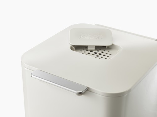 Joseph Joseph IntelligentWaste Totem Compact 40 - Abfallbehälter mit separater Recycling-Einheit, 40 Liter - steinfarbig