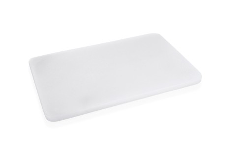 Schneidbrett. Polyethylen. mit rutschhemmenden Füßchen. Maße: 30 x 20 x 1,5 LxBxH.