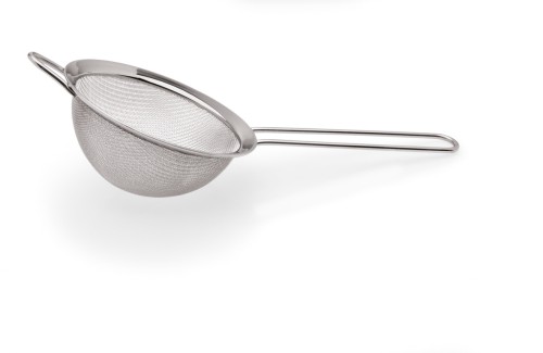 Küchensieb. Chromnickelstahl. mit feinem Gewebe und breitem Rand.