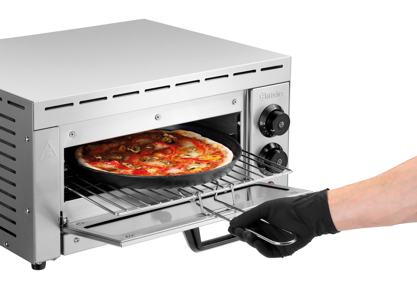 Bartscher Pizzaofen ST340 | Spannung: 230 V |Maße: 51 x 50 x 27,0 cm. Gewicht: 21,5 kg
