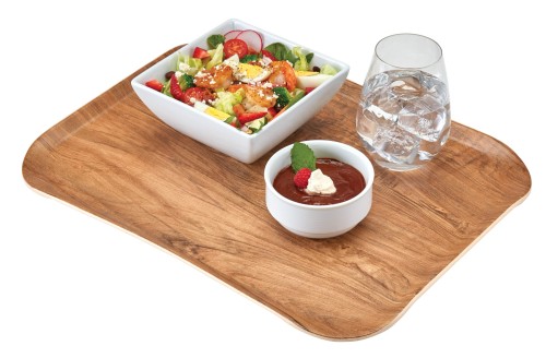 Versa Century Polyester Holzoptik Tablett 33 x 43 cm Braun Olive von Cambro