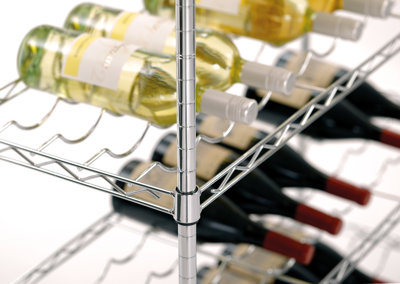 Bartscher Wein-Regal 5200 | AufnahmefähigkeitFlaschen max.: Gesamt: 100 - 130 Flaschen ,ProBoden: 9 Flaschen | 90 x 35 x 139,0