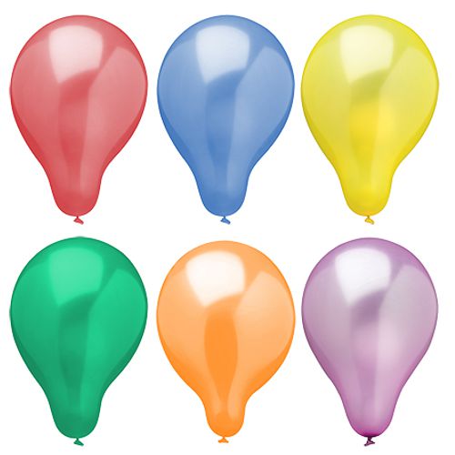 6 Luftballons Ø 25 cm farbig sortiert "Metallic" von PAPSTAR