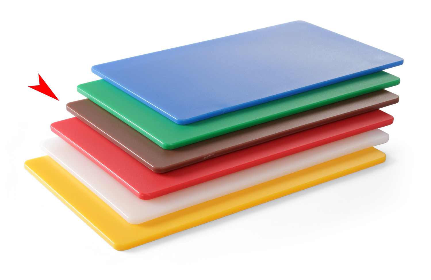 Schneidbrett HACCP Gastronorm 1/2, 26,5x32,5x0,9 cm, braun (Käse, Brot)