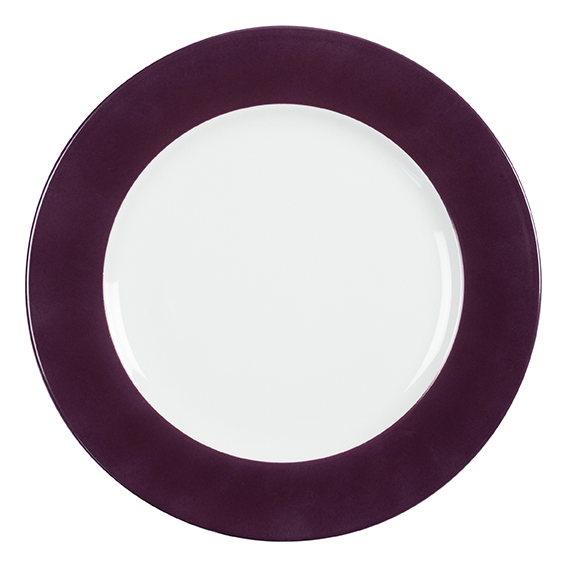 Teller flach 31,5 cm - Form: Table Selection -, Dekor 79932 pflaume - aus Porzellan. Hersteller:, Eschenbach. "Made in Germany".