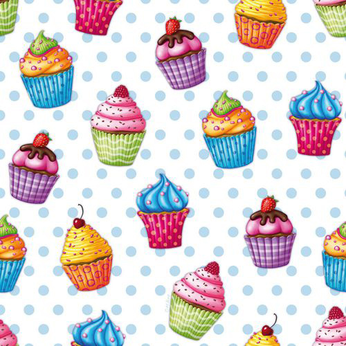 20 Servietten, 3-lagig 1/4-Falz 33 cm x 33 cm "Cupcakes" von PAPSTAR