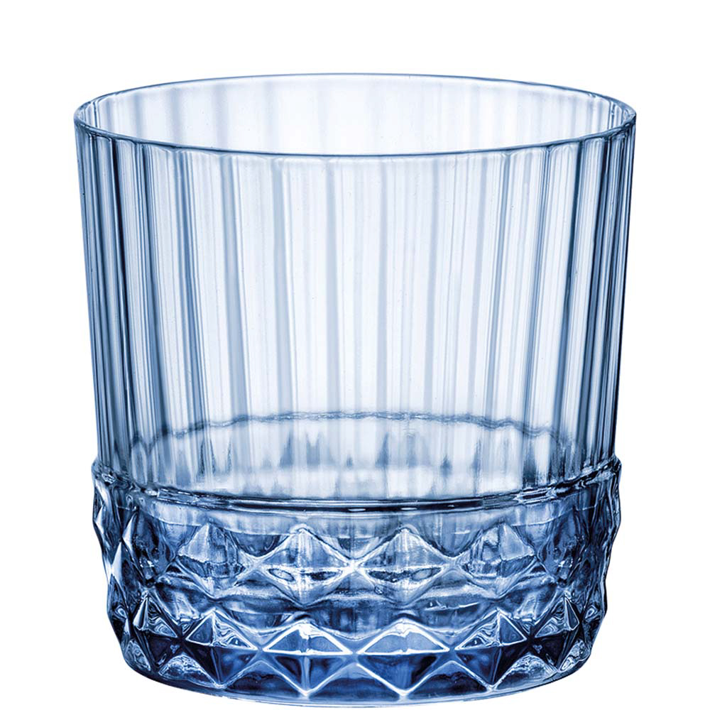 Bormioli Rocco America 20s Blue Rocks Tumbler 30cl, durchgefärbt, blau, Glas