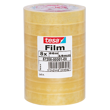 tesa® Klebefilm standard 19 mm x 66 m (B x L) einseitig klebend ohne Lösungsmittel Polypropylen transparent, Inhalt: 8 Stück