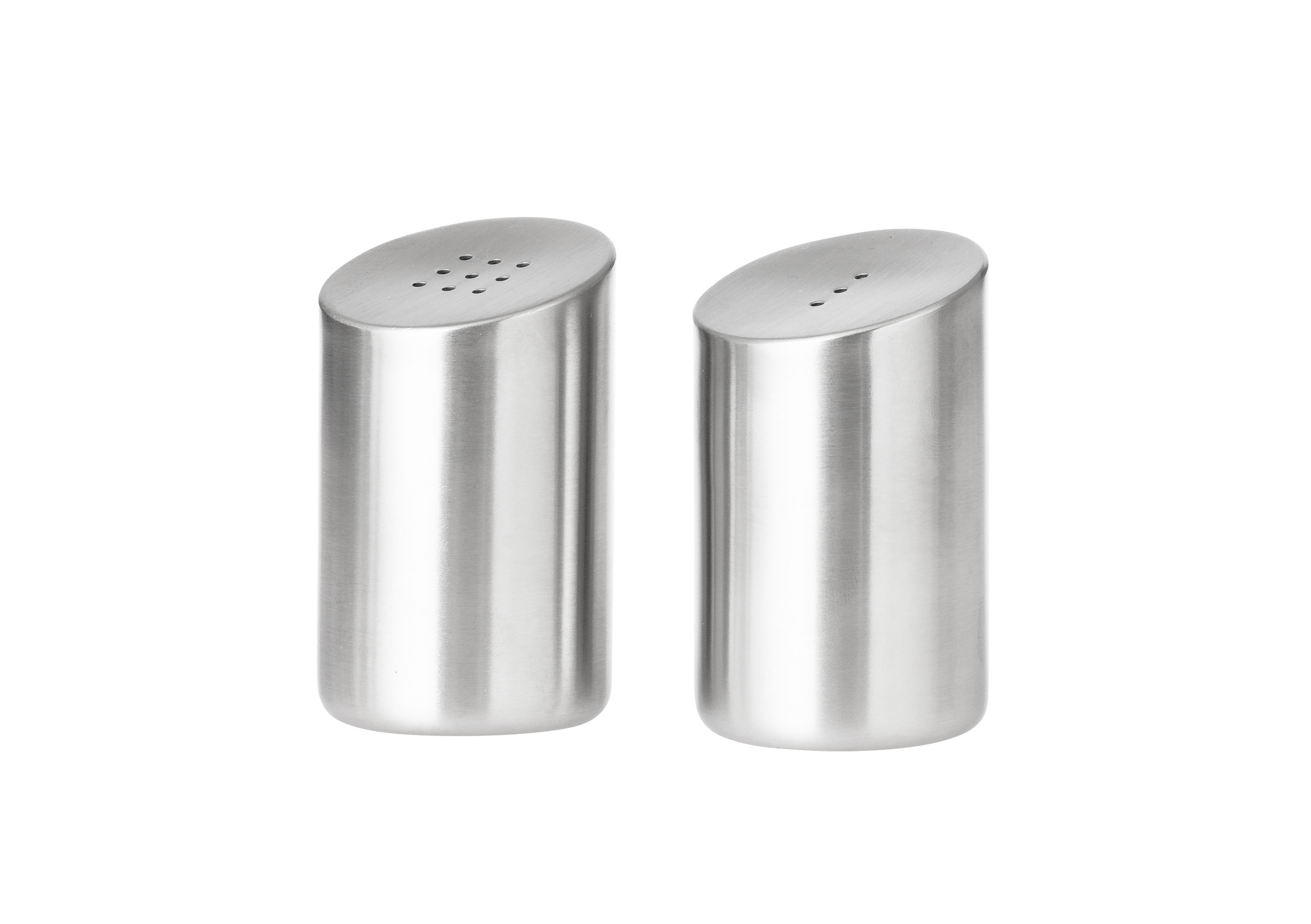 Salz- und Pfefferstreuer VISTA, Durchmesser: 45 mm, Höhe: 73 mm, mit gebürsteter Oberfläche,