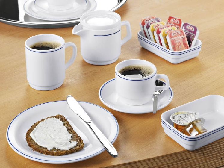 Suppenuntertasse 15,5 cm, aus Hartglas ARCOROC - Dekor Delft.