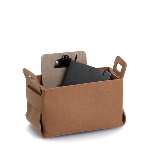 Aufbewahrungskorb, Filz, cognac. Länge: 290 mm. Breite: 160 mm. Höhe: 180 mm