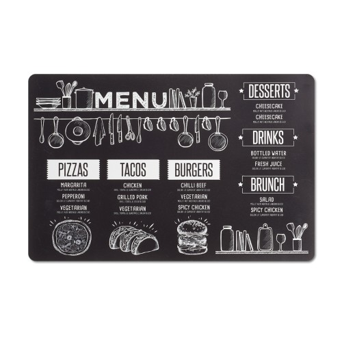 Platzset, PP, 43,5x28,5 cm. Farbe: schwarz. Mit diesem Platzset verwandeln Sie Ihren Esstisch in ein modernes Diner! Das auffällige Set mit