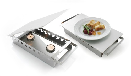 HENDI Speisewärmer 3 Teelichter - 450x180x(H)65 mm