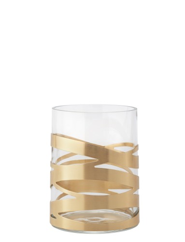 Tangle Vase brushed brass - Maße: 11,5 x 11,5 x 16 cm - von Stelton