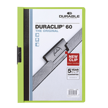 DURABLE Klemmmappe DURACLIP® 60 DIN A4 Hartfolie Farbe der Rückseite: grün Farbe der Klemme: schwarz