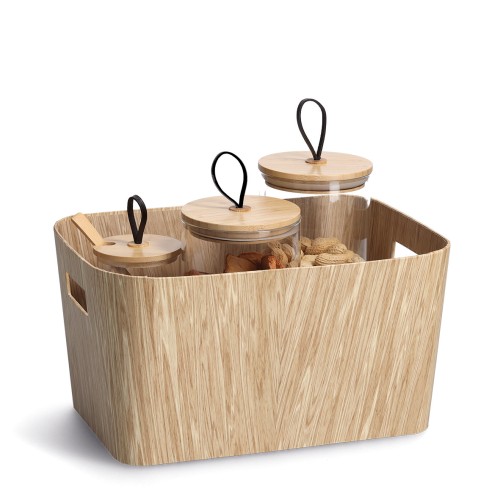 Aufbewahrungsbox "Holz", Pappe.