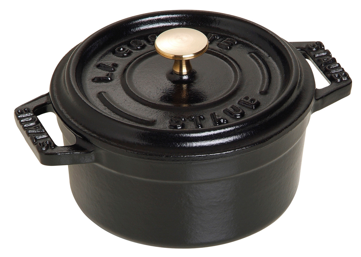 Mini Cocotte, 10 cm, Schwarz, rund, Gusseisen, Serie: La Cocotte. Marke: Staub