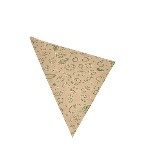 1000 Spitztüten, Kraftpapier 44 cm x 31 cm x 31 cm braun "Fruits & Vegs" Füllinhalt 750 g von PAPSTAR