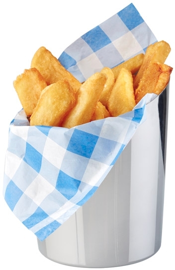 Servier-Eimer / -Becher Ø 9,5 cm, H: 8,5 / 11,5 cm Edelstahl,0,45 Liter -SNACKHOLDER- spülmaschinengeeignet stapelbar