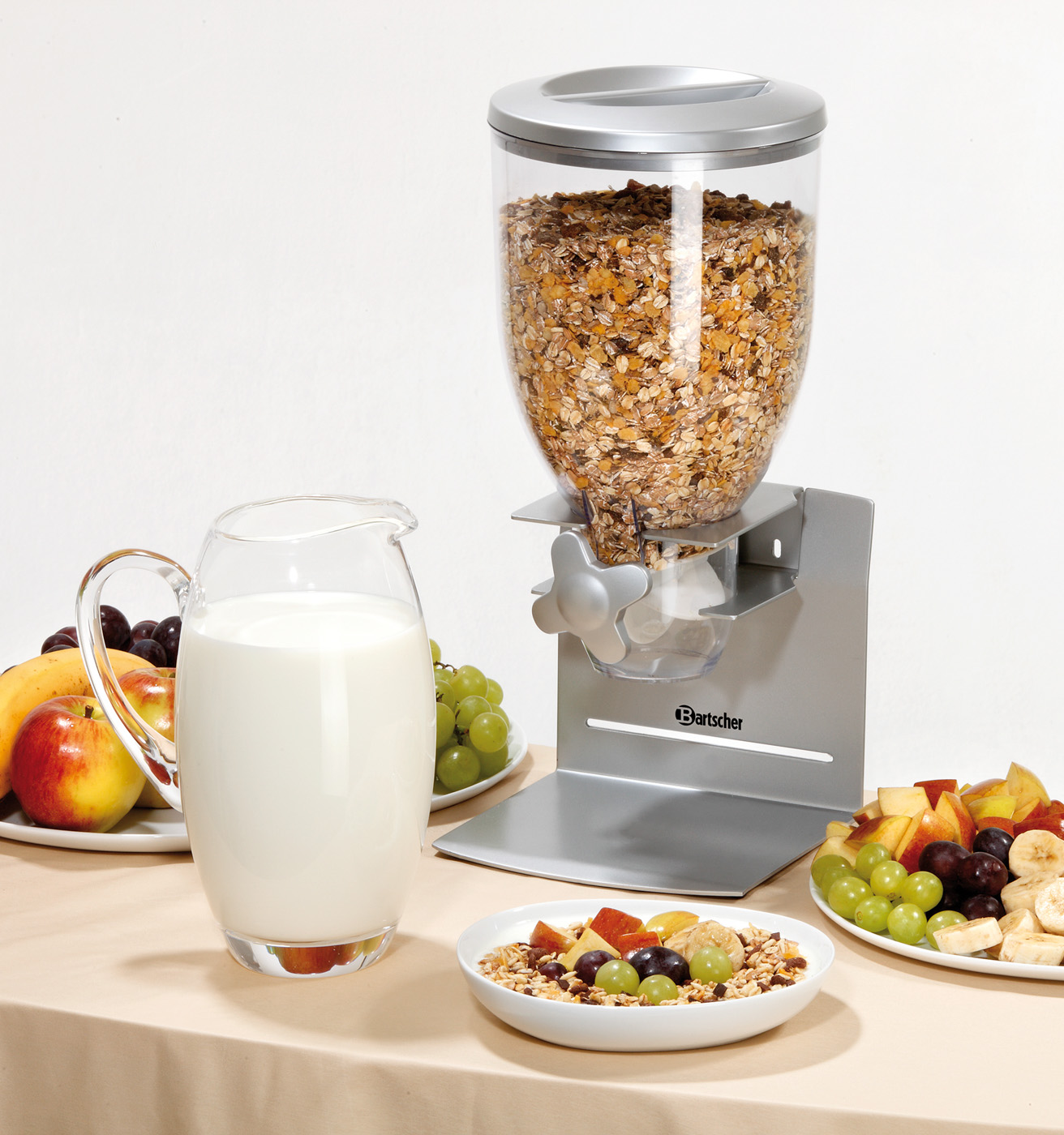 Bartscher Cerealienspender, 1-fach | AnzahlSpender: 1 | Maße: 18 x 17 x 39,5 cm. Gewicht: 1,8kg