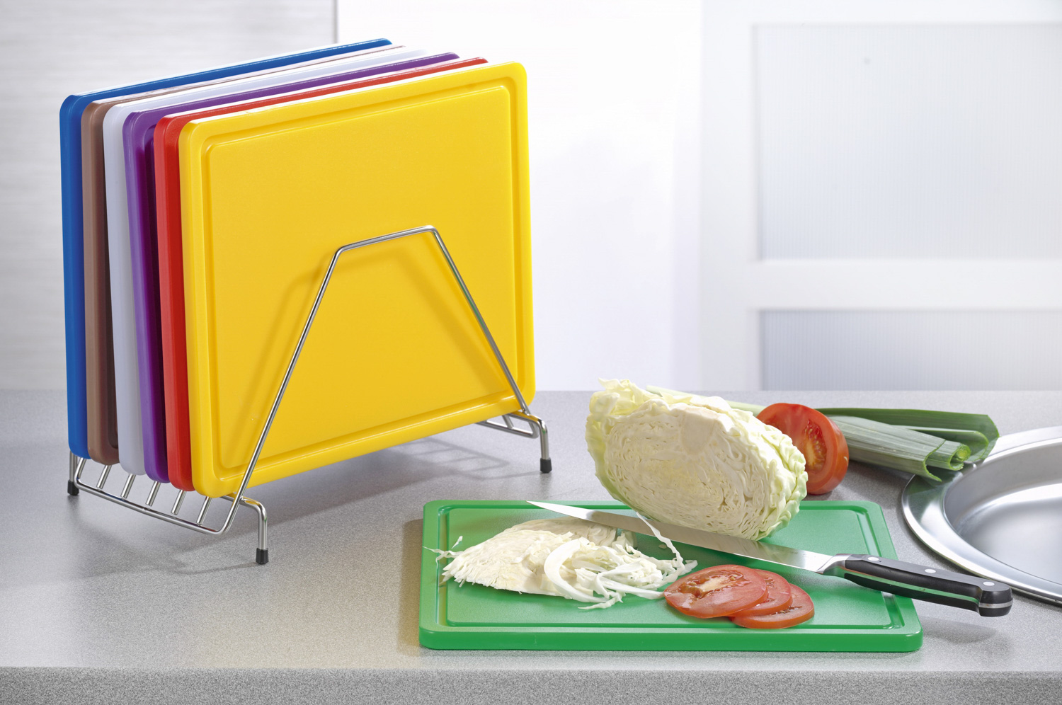 HENDI Schneidbretter HACCP Gastronorm 1/1 - für Braten - Farbe: braun 530x325x(H)15 mm