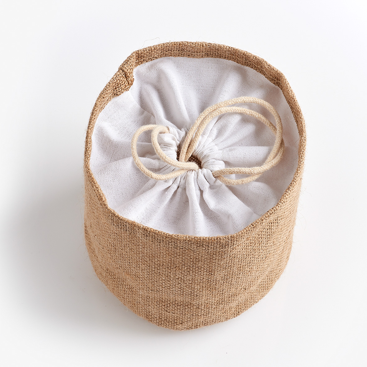 Aufbewahrungsbeutel, Jute; Baumwolle, Ø16x16 cm. Farbe: natur. Dieser Aufbewahrungsbeutel ist ein kleines Multitalent! Lebensmittel wie Kartoffeln