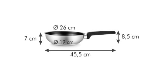 Bratpfanne ULTIMA ø 26 cm Kunststoff, rostfreier Edelstahl, Antihaftbeschichtung Spülmaschinenfest