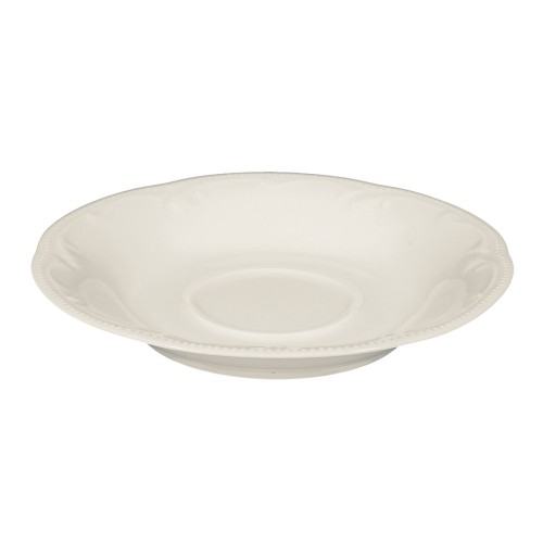 Seltmann Kombi-Untertasse 15 cm, rund mit Relief, Form: Rubin, weiss cream, hohe Kantenschlagfestigkeit, Made in Germany