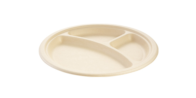 Kompostierbarer Teller PARTY TIME, 12 St., geteilt