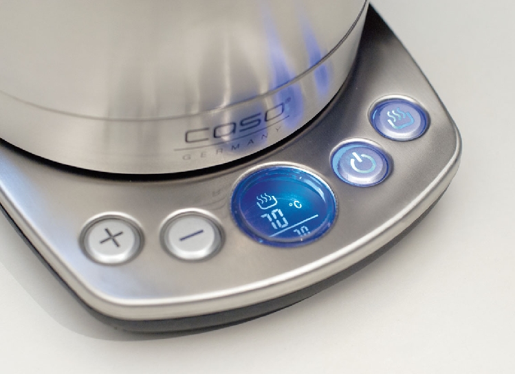 CASO Wasserkocher WK2200, Inhalt: 1,7 Liter, aus Edelstahl, Leistung: 2200 Watt, Maße (BxHxT): 210 x 245 x 195 mm