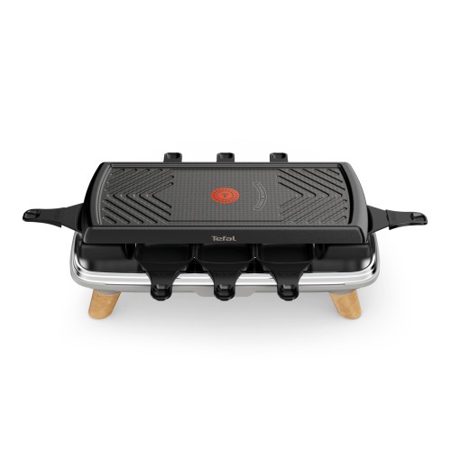 TEFAL RACLETTE GOURMET RE610D [Raclette und Tischgrill; 8 Personen; extra tiefe Pfännchen, antihaftbeschichtet, ebenso die Grillplatte;