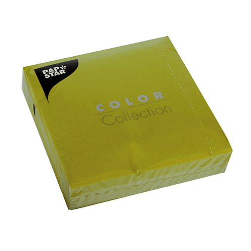 50 Servietten, 3-lagig 1/4-Falz 33 cm x 33 cm olivgrün von PAPSTAR