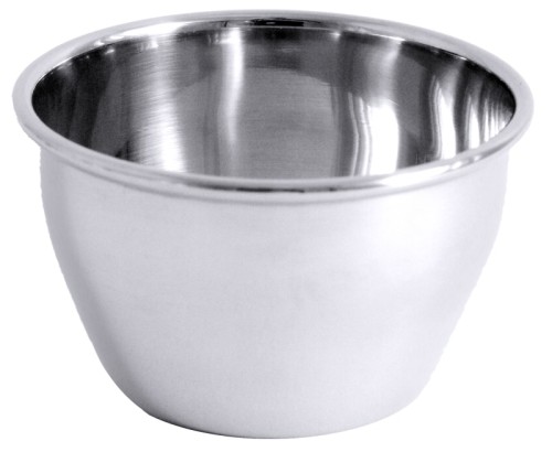 Puddingförmchen gewölbte konische Form, aus Edelstahl 18/10, hochglänzend, gebördelter Rand, schwere Qualität Bodendurchmesser: 4,8 cm,