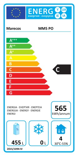 SARO Kühlschrank - weiß, Modell MM5 PO Made in Europe - Material: (Gehäuse) Stahl kunststoffbeschichtet, weiß; (Innenraum)