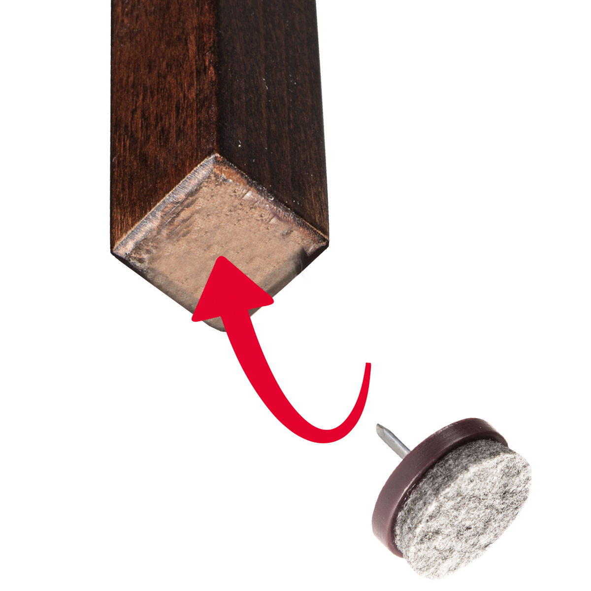 8 Filzgleiter mit Nagel, ø 24 mm