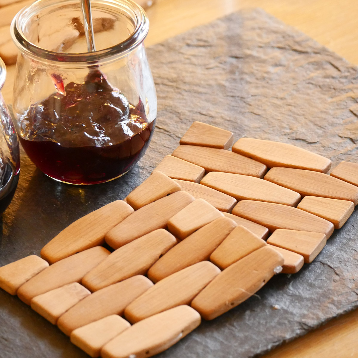 4 Bambus Untersetzer »Trapez«, 10 x 10 cm