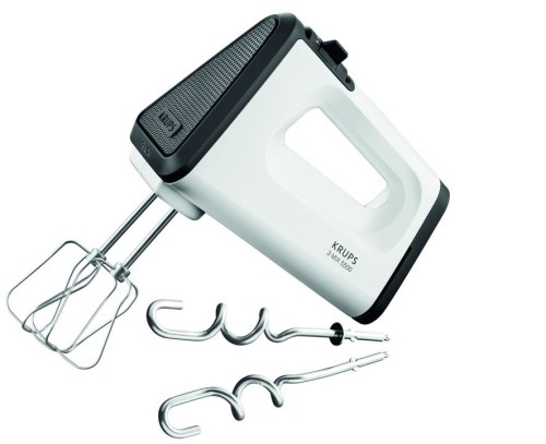 Krups 3 MIX 5500 Handmixer, 500 W, 5 Geschwindigkeiten + Turbo- & Auswurftaste, ergonomischer Griff, weiß