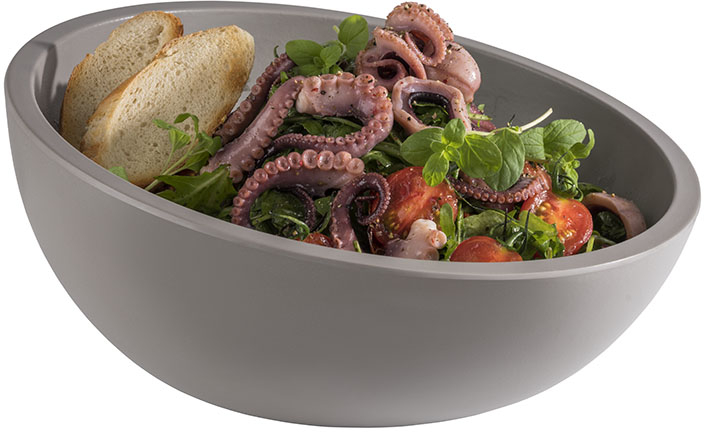 Schale -ELEMENT LOOK- Ø 30 cm, H: 8,5 / 14,5 cm Melamin, 2,3 Liter Farbe: Betonoptik mit Antirutsch-Füßchen